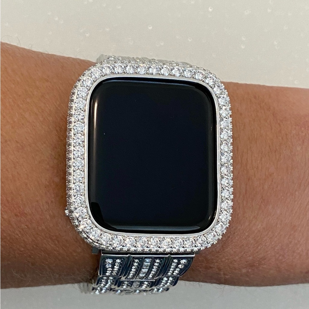 Euc Custom Apple Watch Cover Silver Lab Diamond